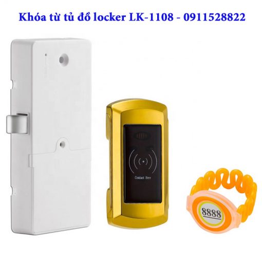 Khóa từ tủ đồ locker LK-1108 - Viền vàng