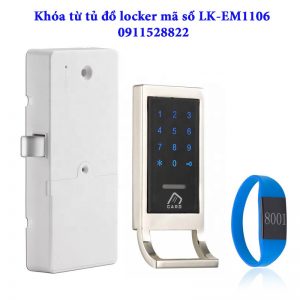 Khóa từ tủ đồ locker mã số LK-EM1106 - Viền bạc