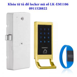 Khóa từ tủ đồ locker mã số LK-EM1106 - Viền vàng