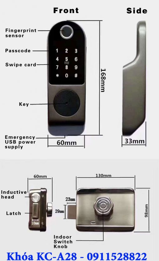 Khóa cổng vân tay KC-A28