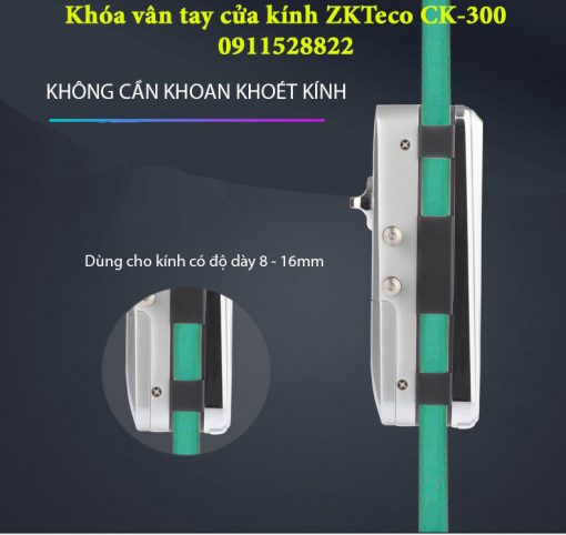 Khóa vân tay cửa kính ZKTeco CK-300