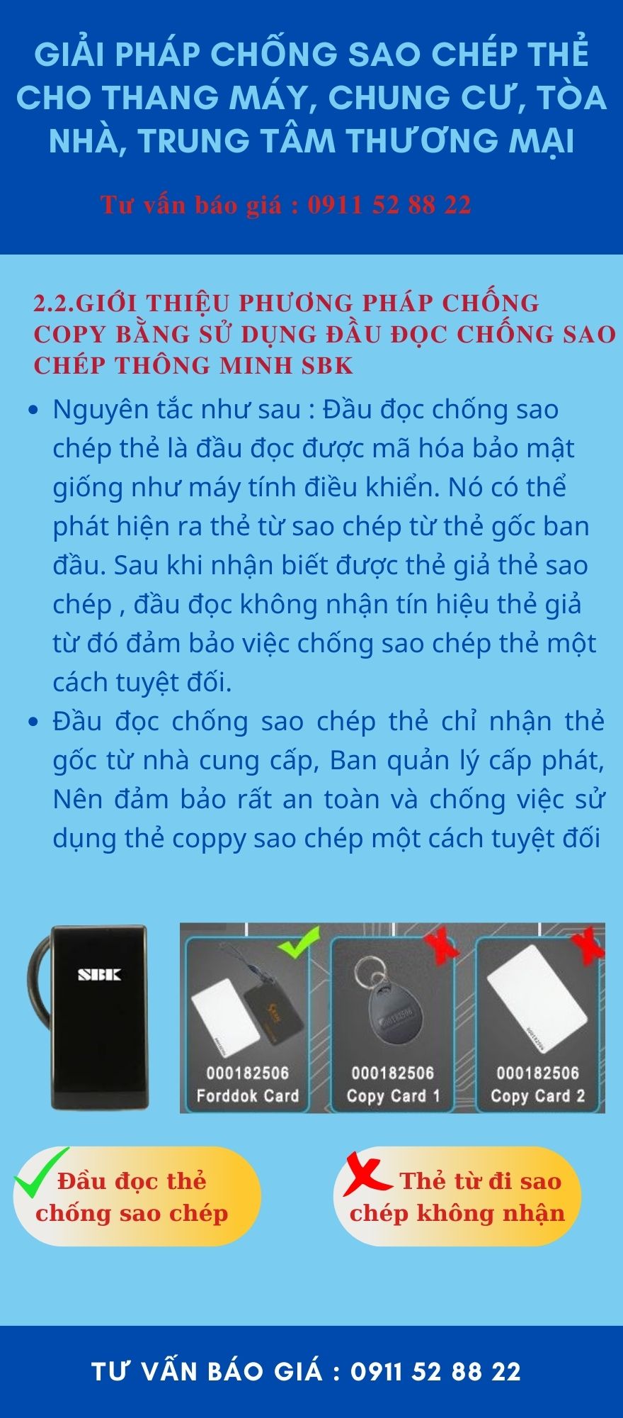 lắp thẻ từ thang máy chống sao chép bằng đầu đọc thẻ từ chống sao chép