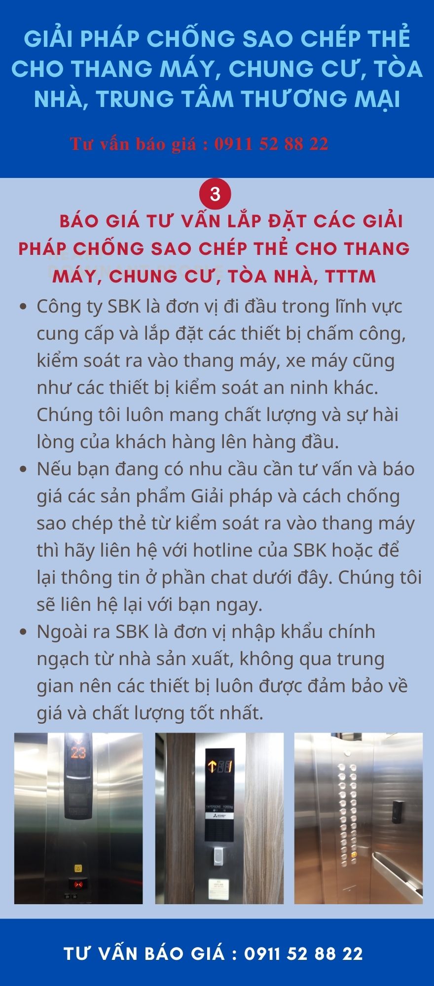 tư vấn báo giá hệ thống thẻ từ chống sao chép copy thang máy chung cư