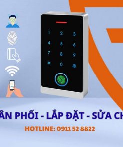 Lắp đặt khóa vân tay cửa sắt nhà trọ chung cư mini HF8 WiFi
