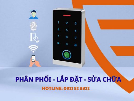 Lắp đặt khóa vân tay cửa sắt nhà trọ chung cư mini HF8 WiFi