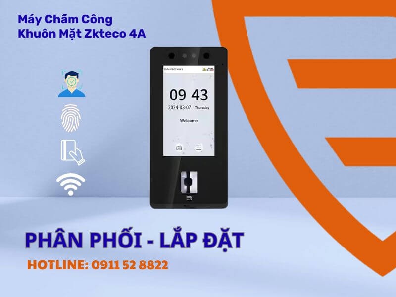 Máy Chấm Công Kiểm Soát Ra Vào Khuôn Mặt ZKTeco 4A