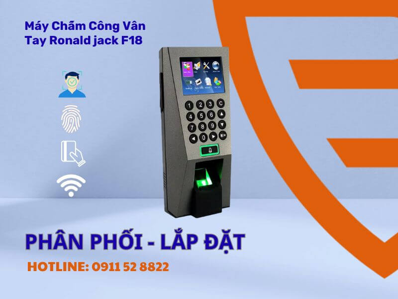 Máy Chấm Công Kiểm Soát Cửa vân tay Ronald Jack F18