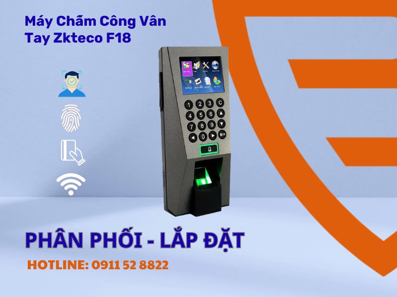Máy Chấm Công Kiểm Soát Ra Vào Vân Tay ZKTeco F18