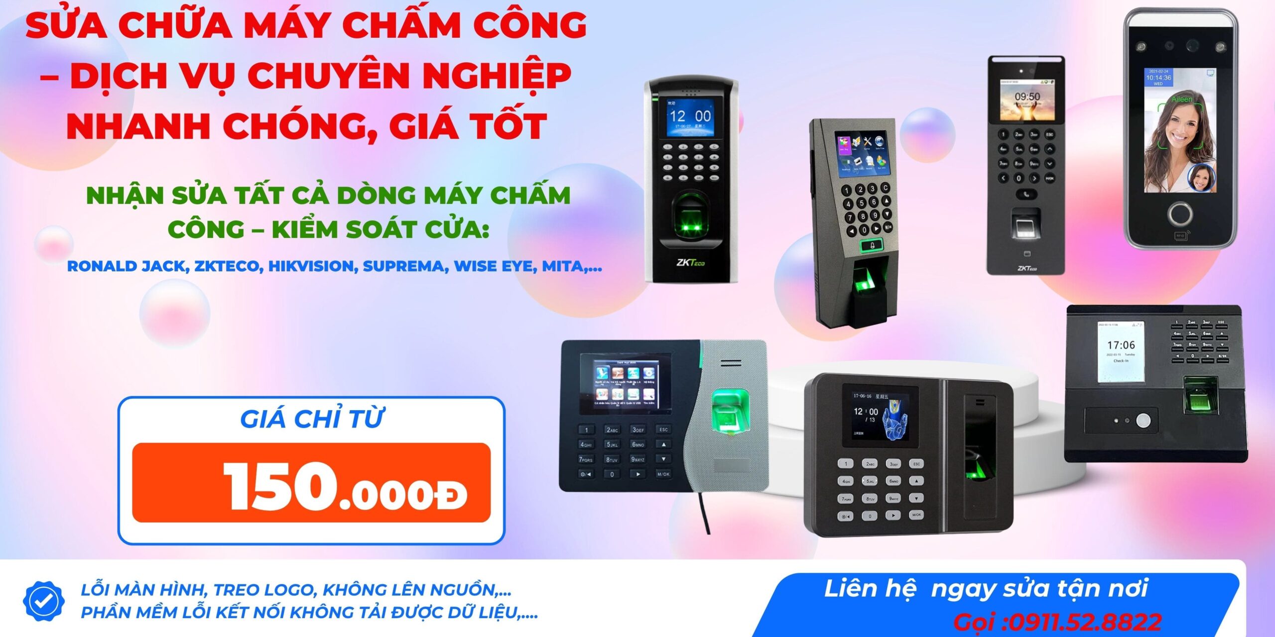 Sửa chữa máy chấm công vân tay khuôn mặt